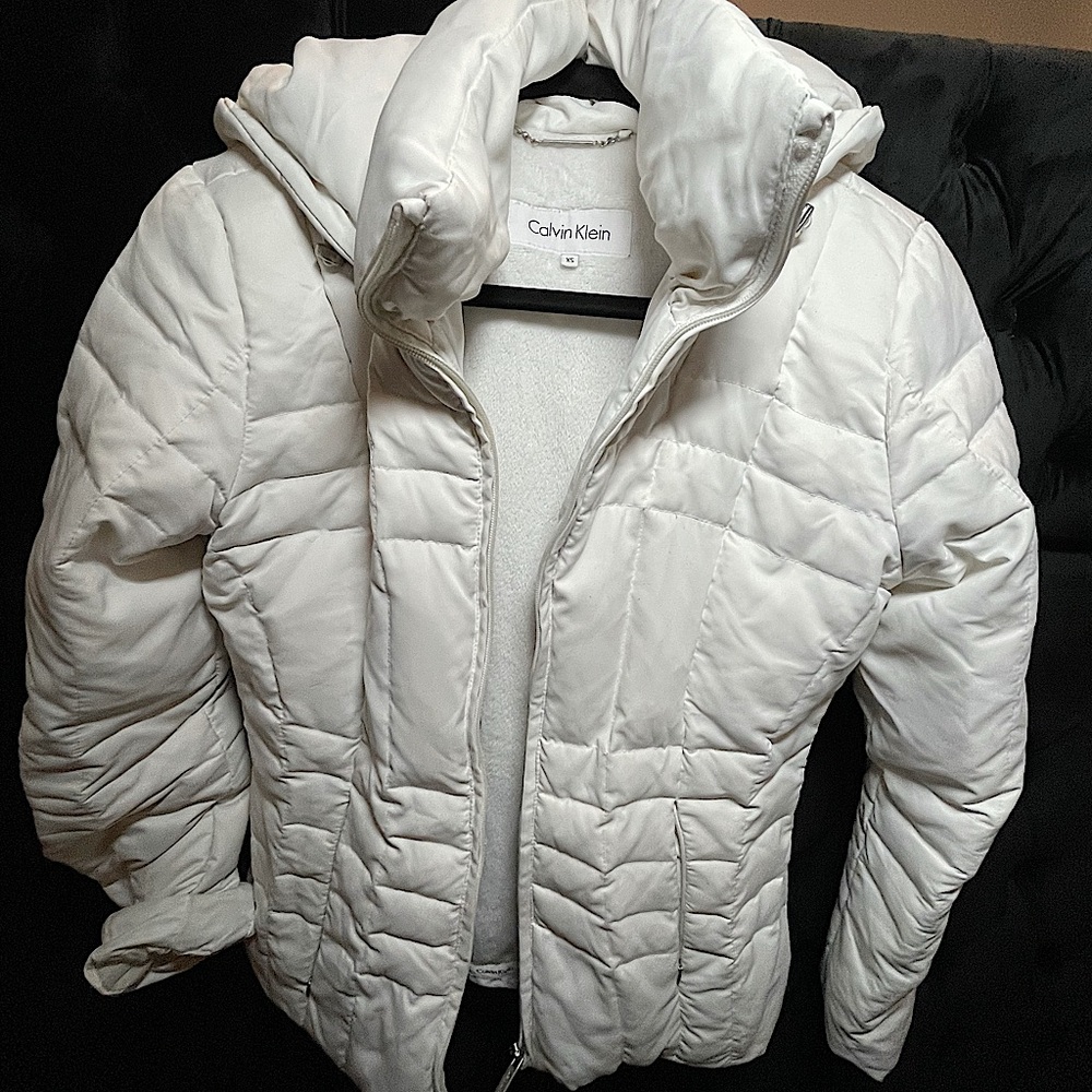 White Calvin Klein Puffer Jacket